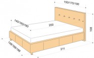 Кровать Miledy 140 с подъёмным механизмом